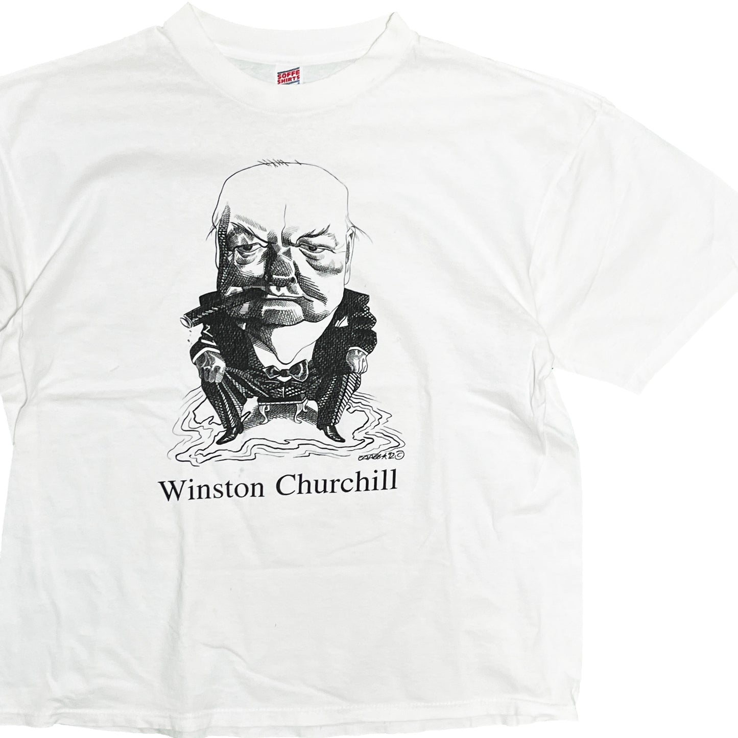 90's SOFFE SHIRTS Largely Literary Series "Winston Churchill" T Size (XL)