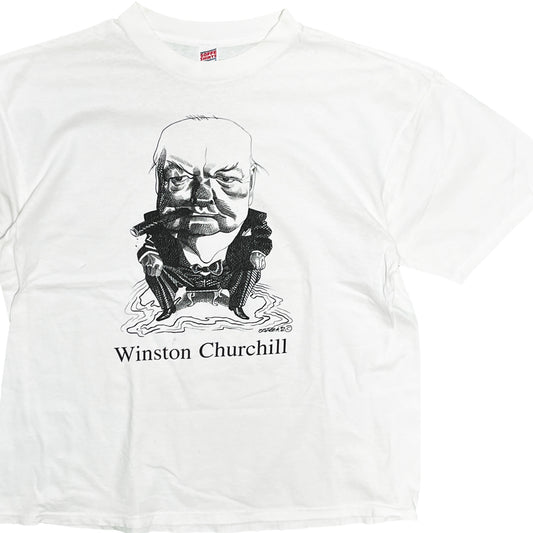 90's SOFFE SHIRTS Largely Literary Series "Winston Churchill" T Size (XL)