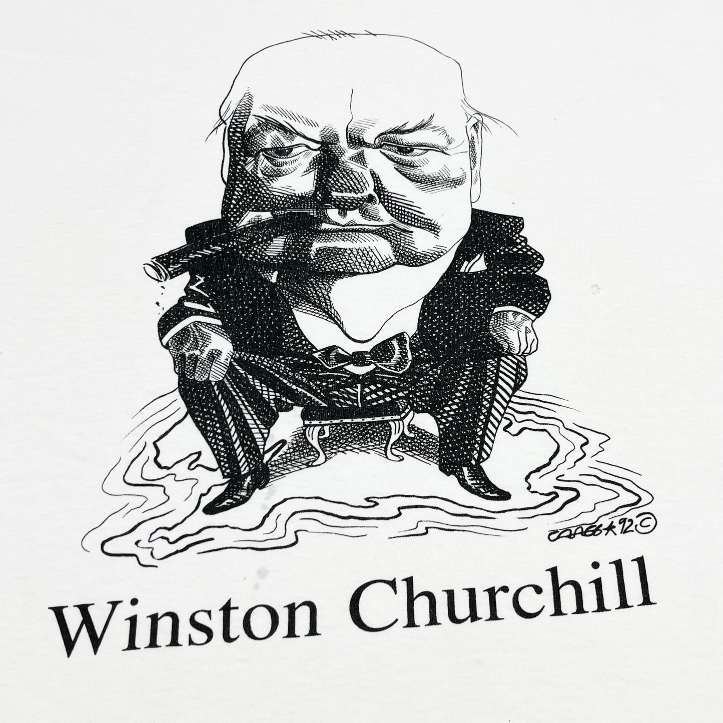 90's SOFFE SHIRTS Largely Literary Series "Winston Churchill" T Size (XL)
