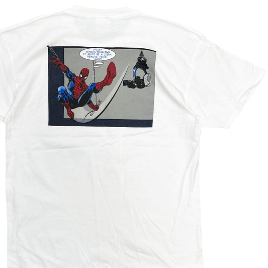 00's Hanes Spiderman I & II "GEO FILM GROUP" T Size (L) レア!