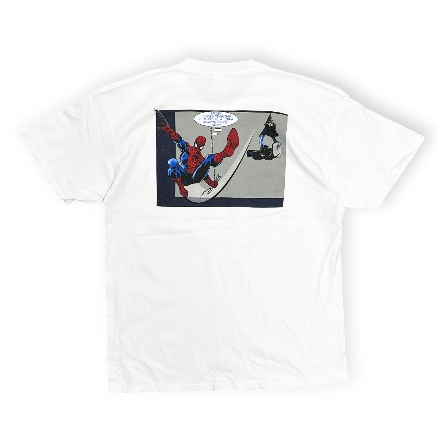 00's Hanes Spiderman I & II "GEO FILM GROUP" T Size (L) レア!