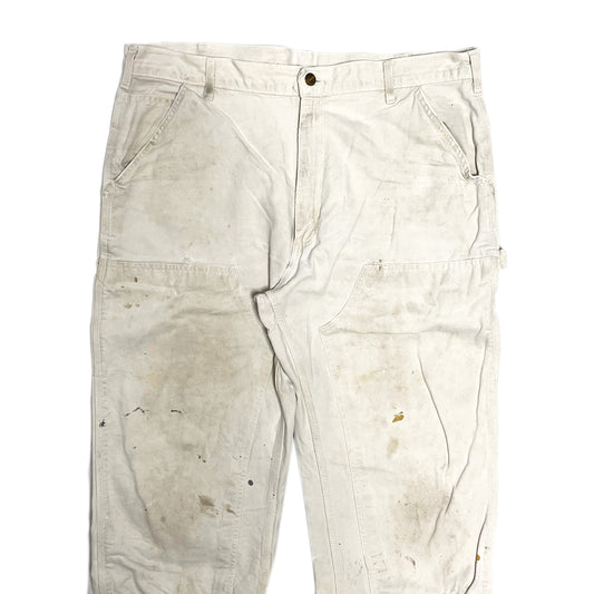アメリカ製 Carhartt ダブルニー ペインターPT ペンキ飛び 生成り Size (W39 L30)位