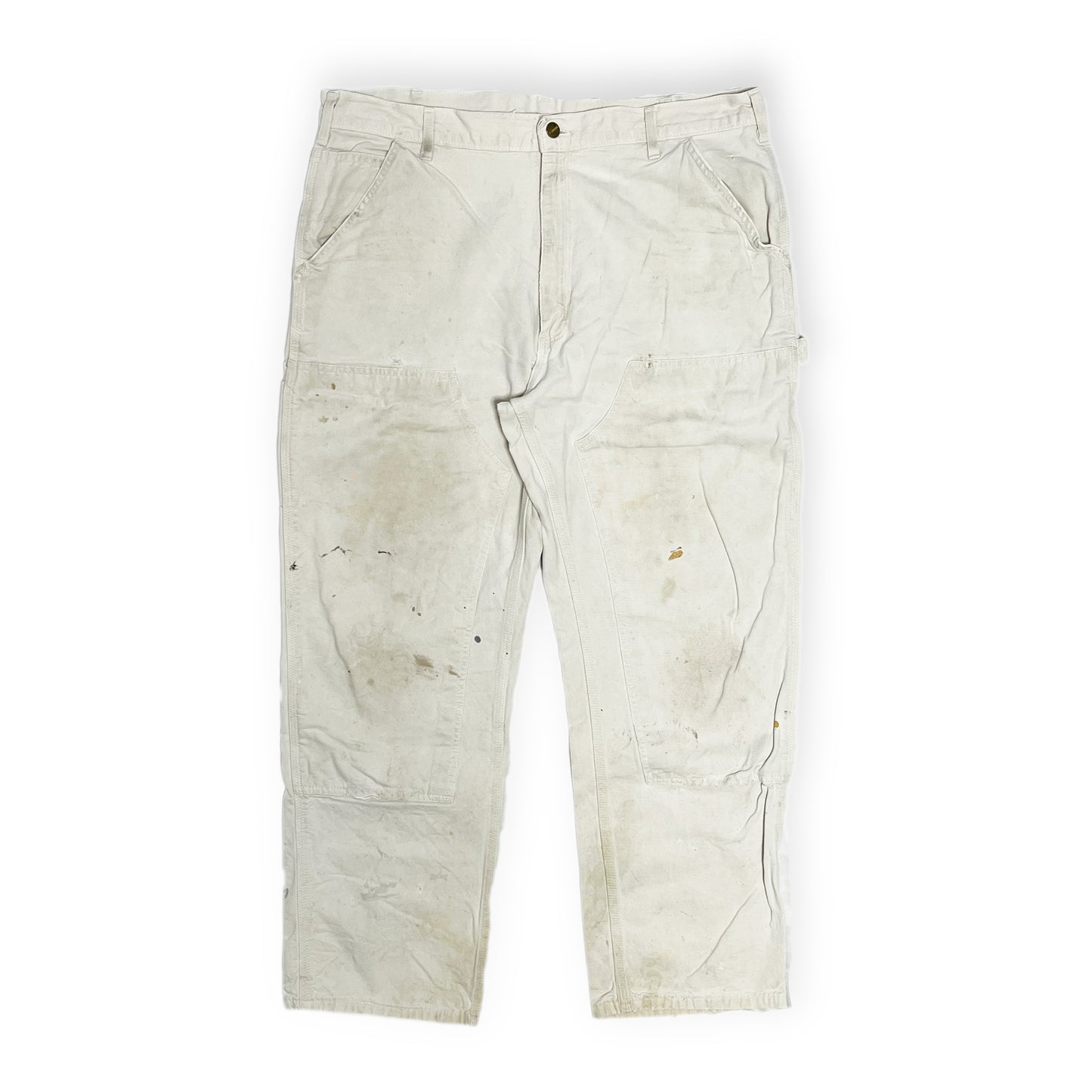 アメリカ製 Carhartt ダブルニー ペインターPT ペンキ飛び 生成り Size (W39 L30)位