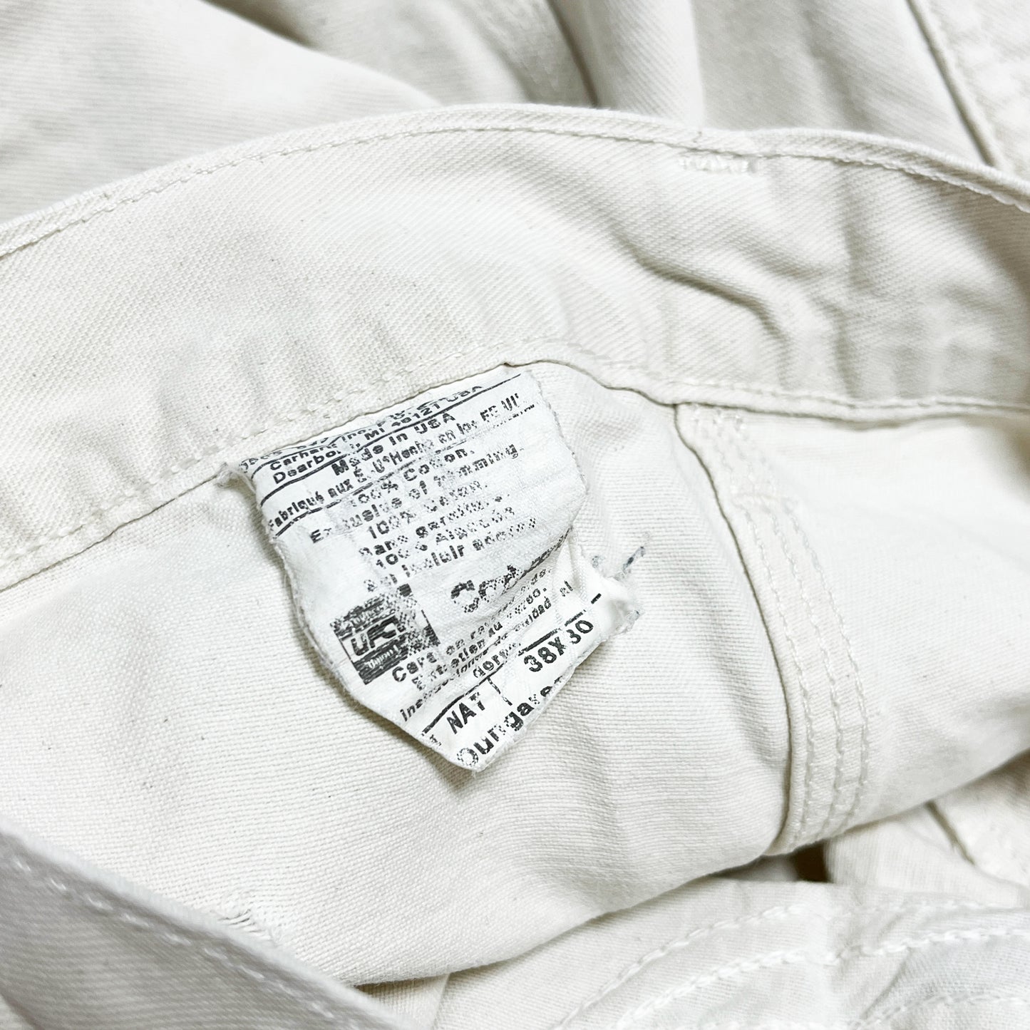 アメリカ製 Carhartt ダブルニー ペインターPT ペンキ飛び 生成り Size (W39 L30)位