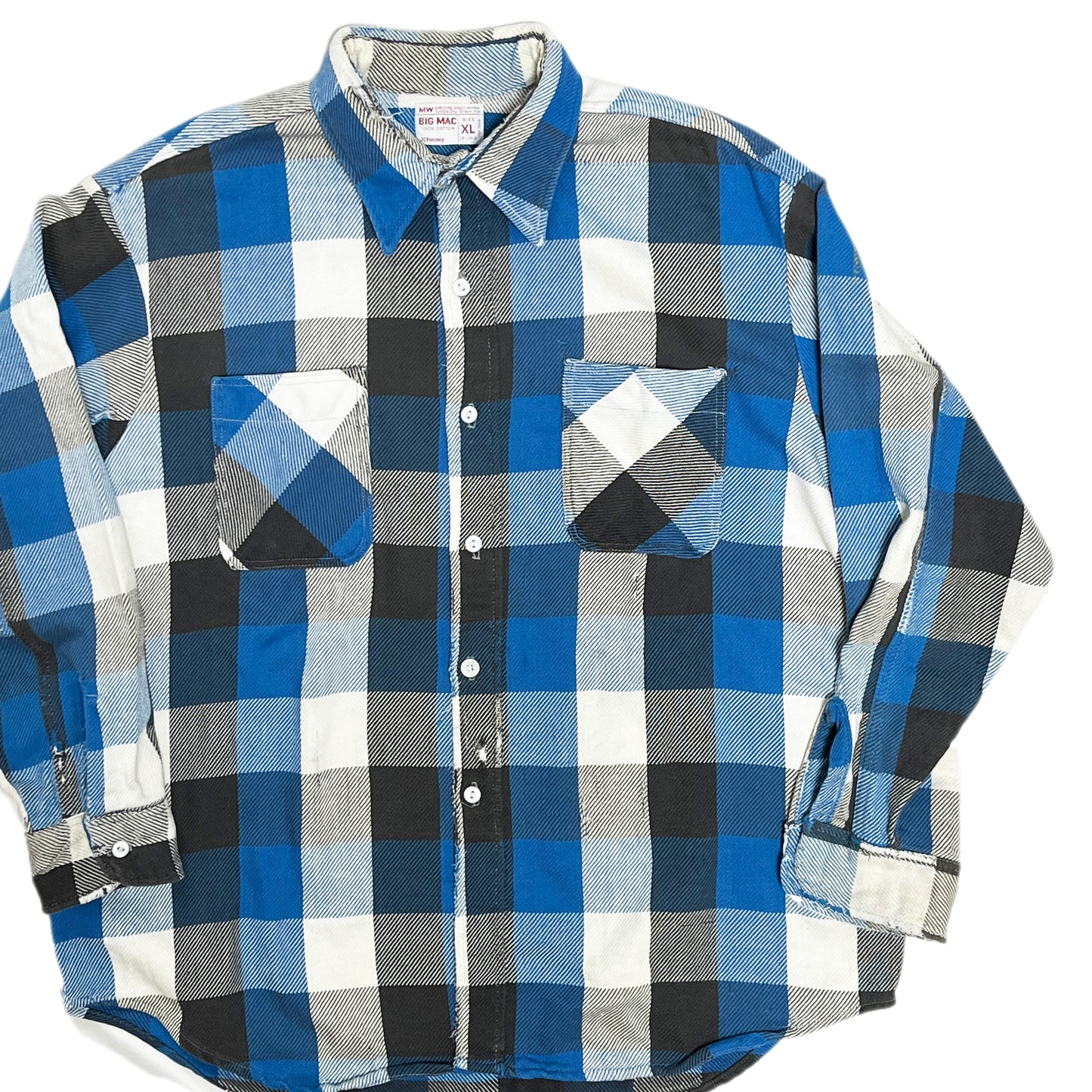 70's BIG MAC Nel SH 単色タグ 好配色チェック Size (XL) ビッグサイズ!