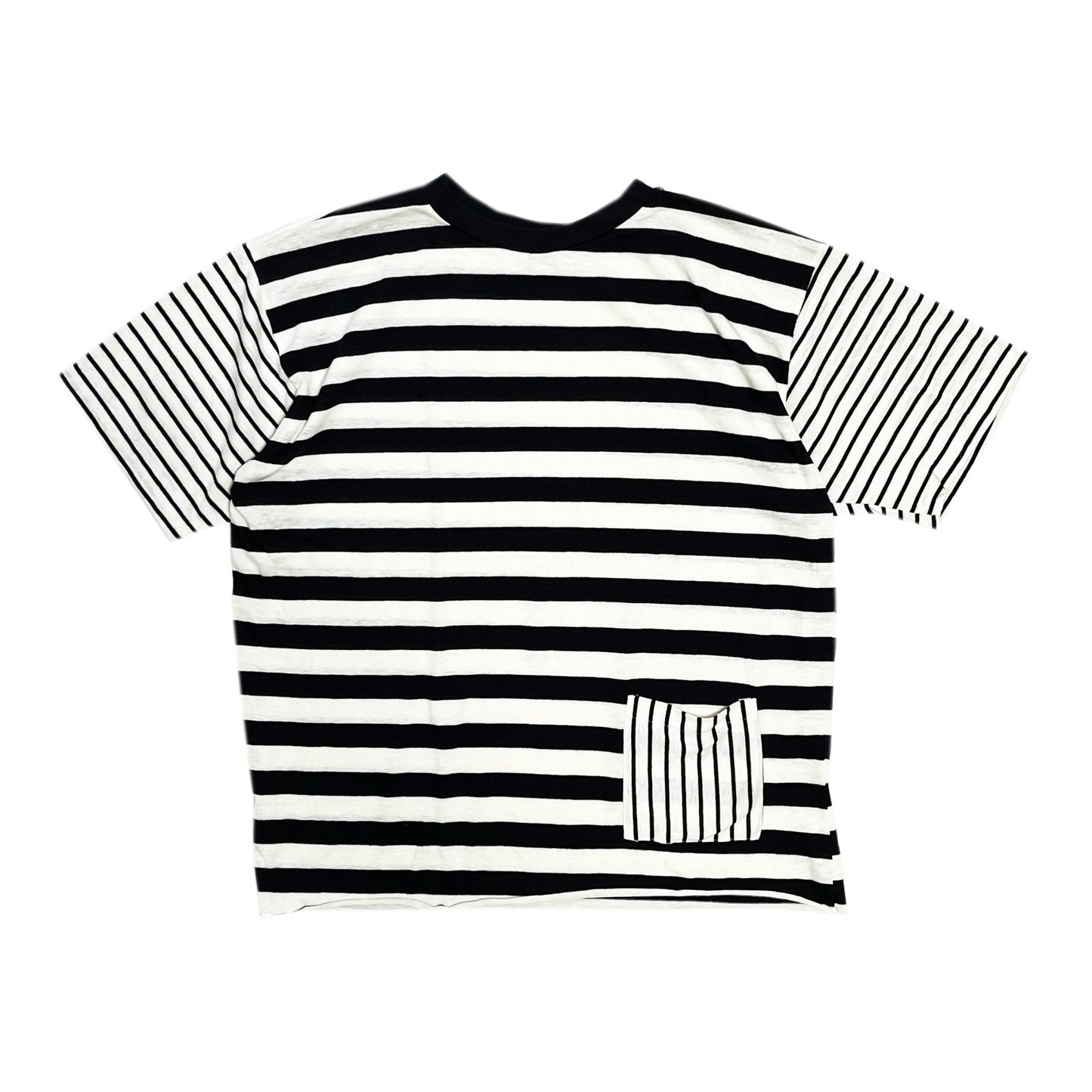 80's〜 Unknown Border Pocket T Black X White Size (L)位