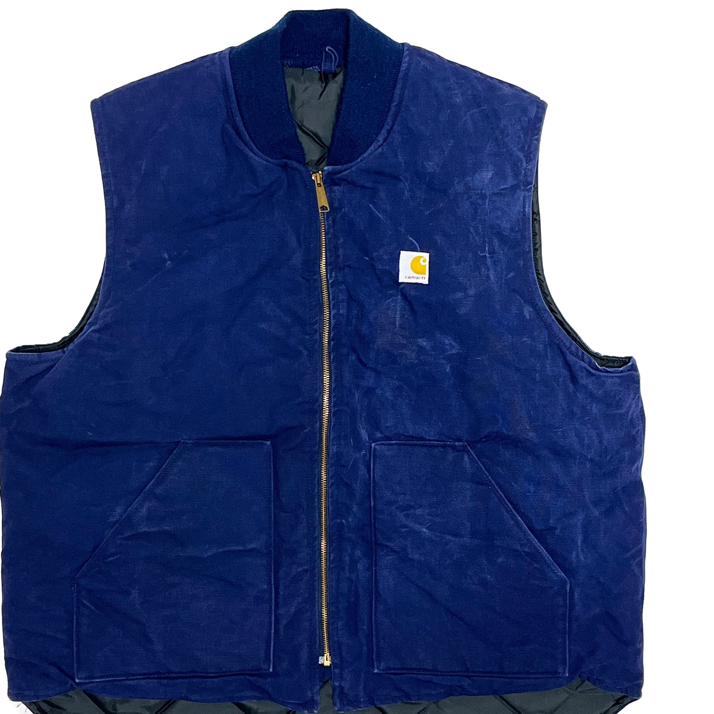80's Carharrt Duck Vest ネイビー 胸パッチ! Size (XXL-TALL)