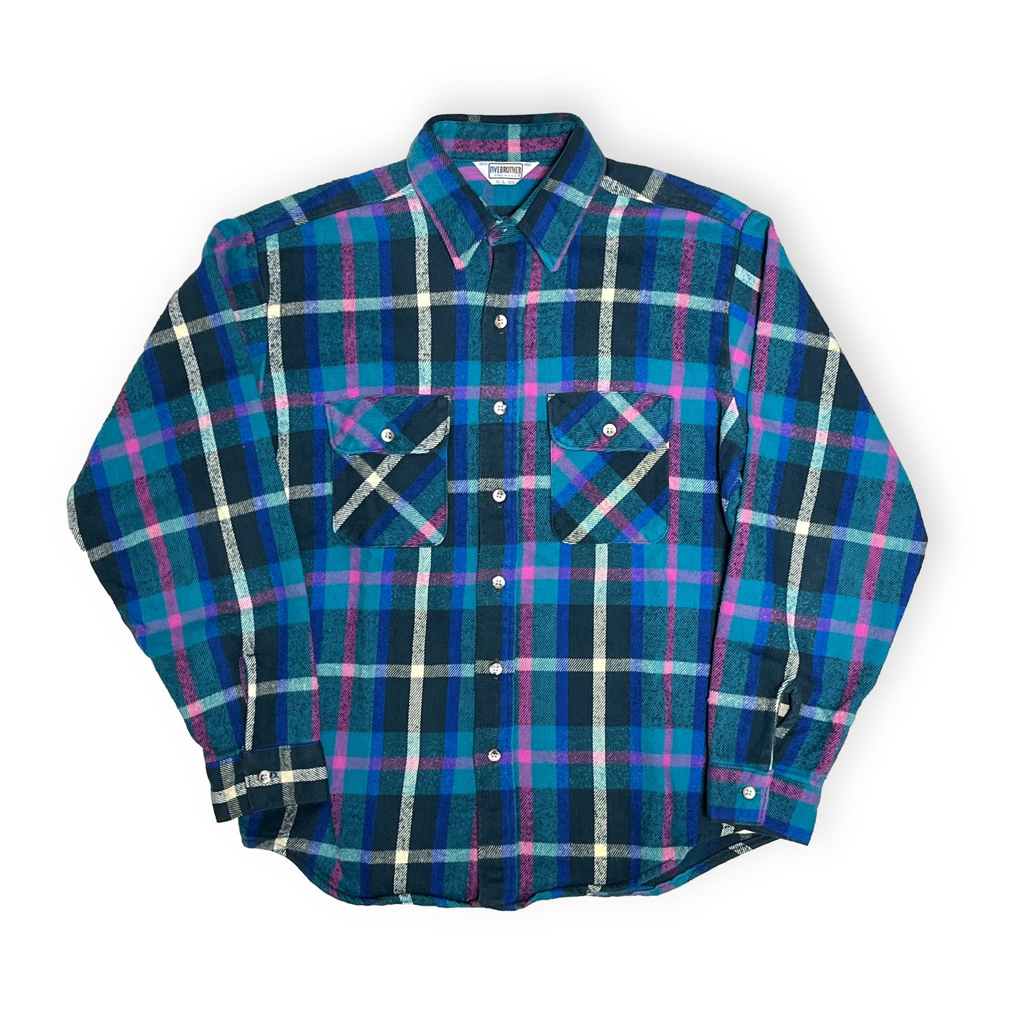 70's FIVEBROTHER Nel SH 好配色チェック Size (L)