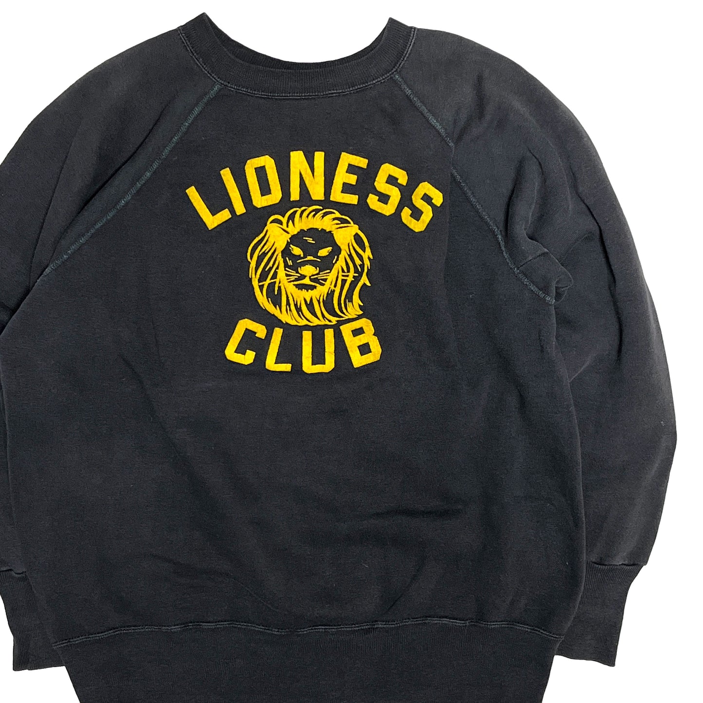 60's Unknown Flocky Print Sweat Black Size (L-XL)位 ビッグサイズ!