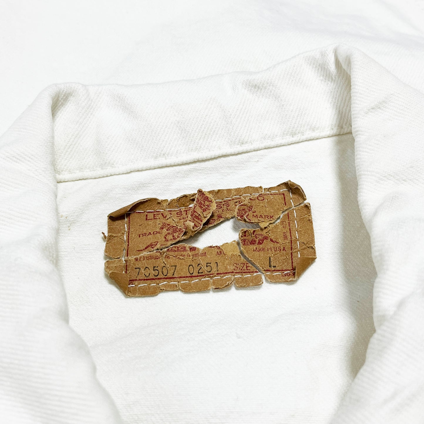 80's〜 Levi's 70507 White Denim JKT Size (L)