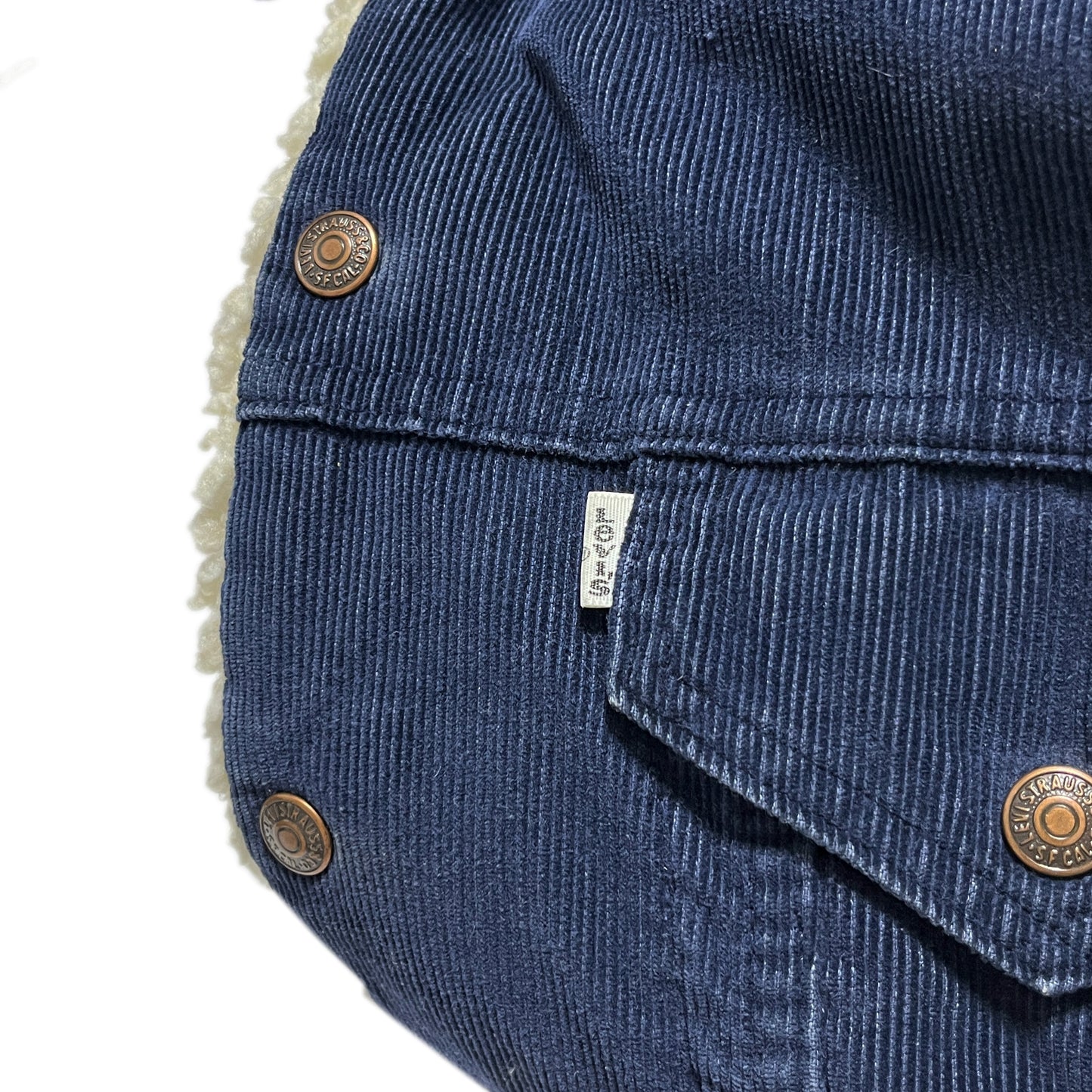 70's Levi's 70605 Boa Cords JKT Navy Size (44)