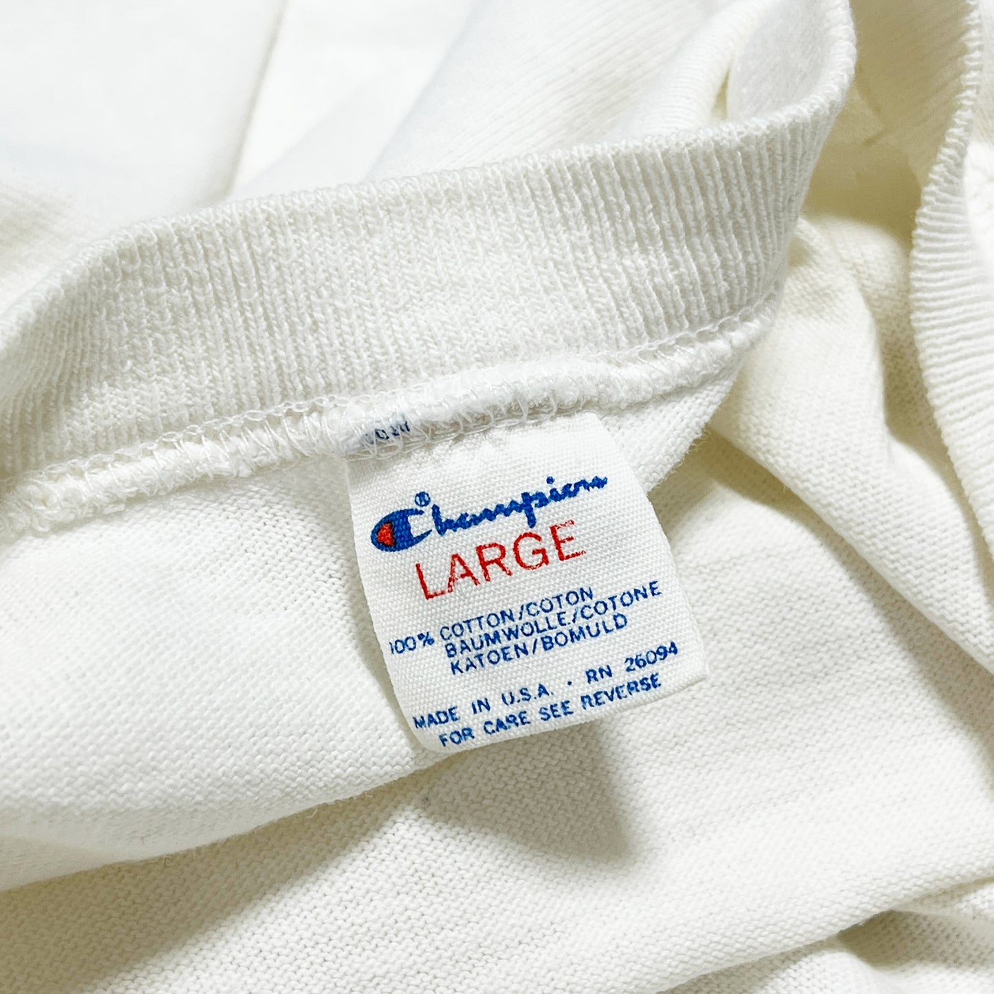 80's Champion トリコタグ Pocket T ホワイト Size (L)