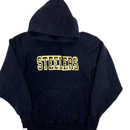 90's Champion R/W "STEELERS" Parka Black Size (L)
