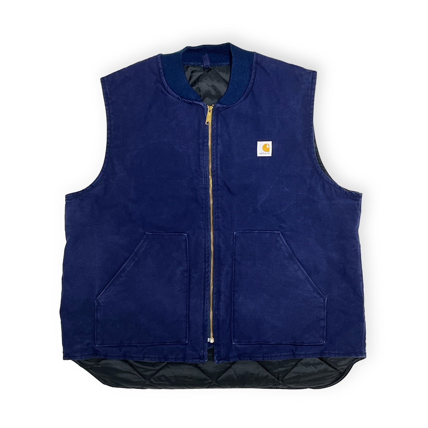 80's Carharrt Duck Vest ネイビー 胸パッチ! Size (XXL-TALL)