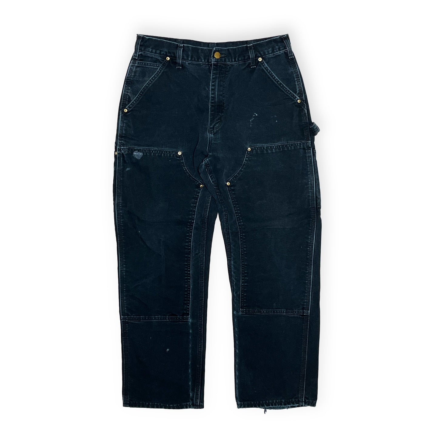 アメリカ製 Carhartt ダブルニー ペインターPT ブラック Size (W32 L28.5)位