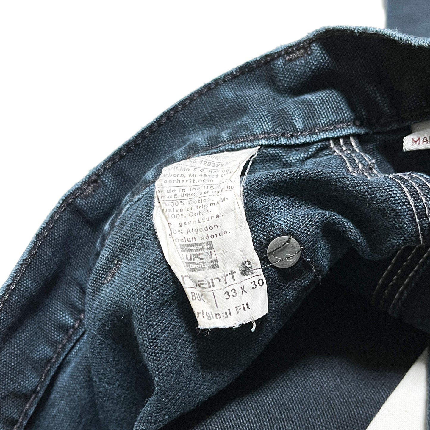 アメリカ製 Carhartt ダブルニー ペインターPT ブラック Size (W32 L28.5)位