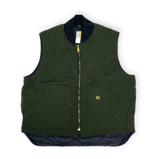 アメリカ製 Carhartt ナイロンダック Vest Olive Size (XL-R)