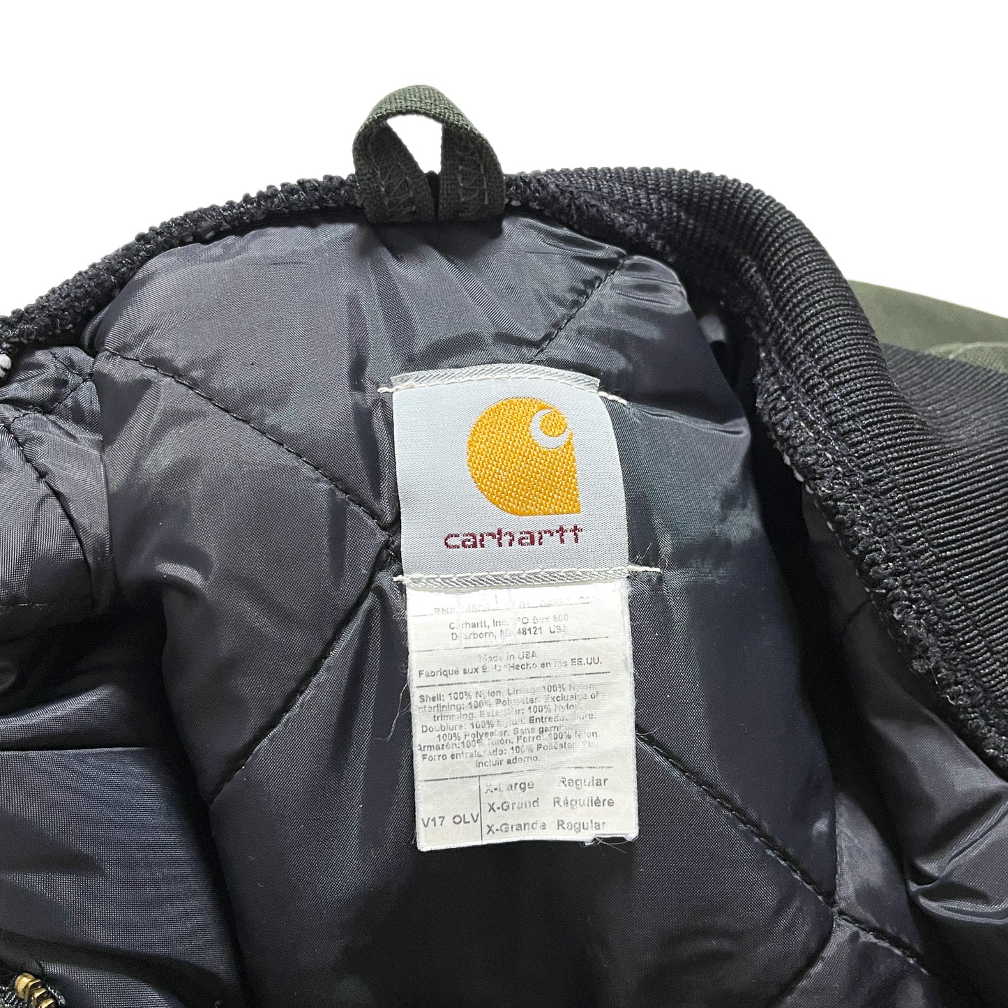 アメリカ製 Carhartt ナイロンダック Vest Olive Size (XL-R)