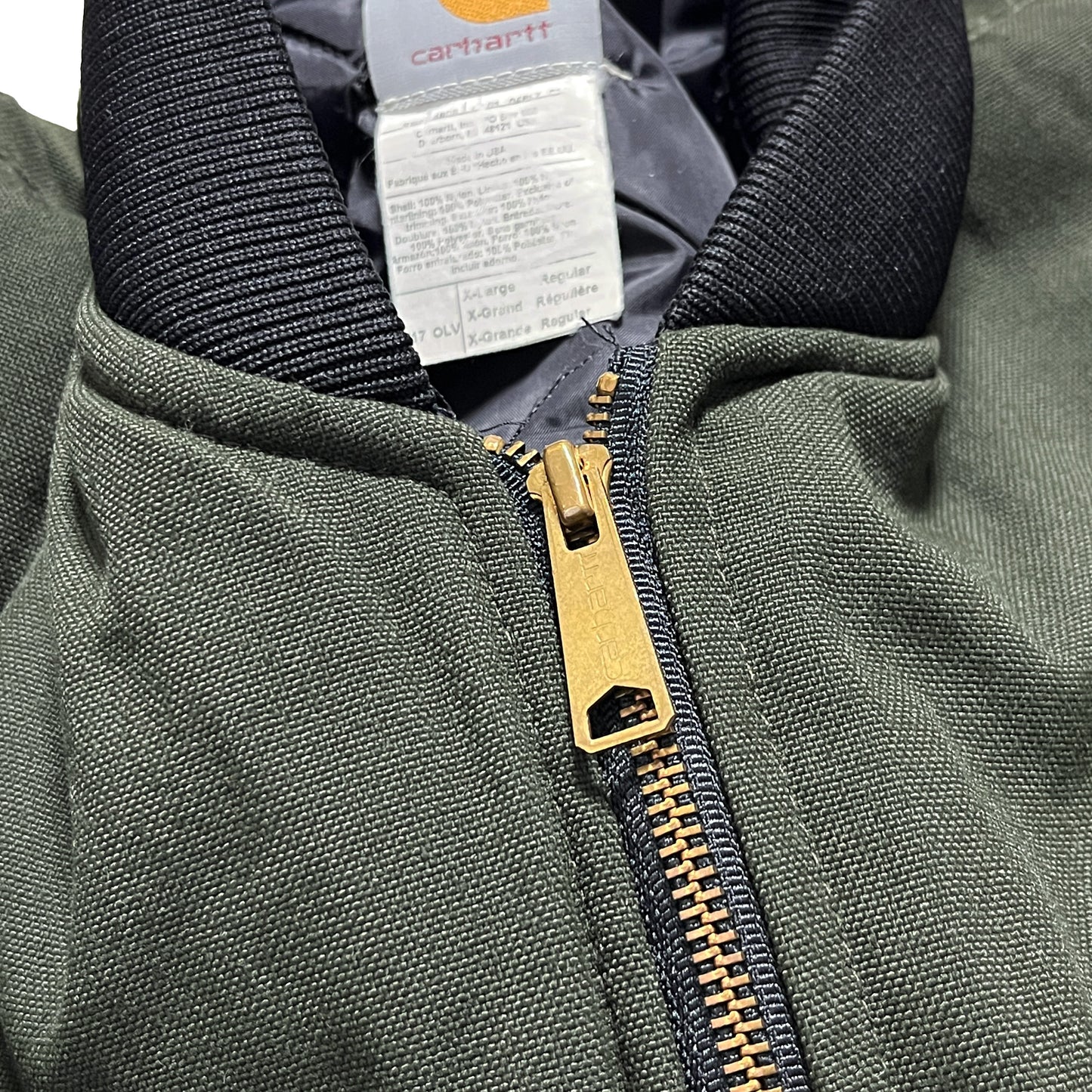 アメリカ製 Carhartt ナイロンダック Vest Olive Size (XL-R)