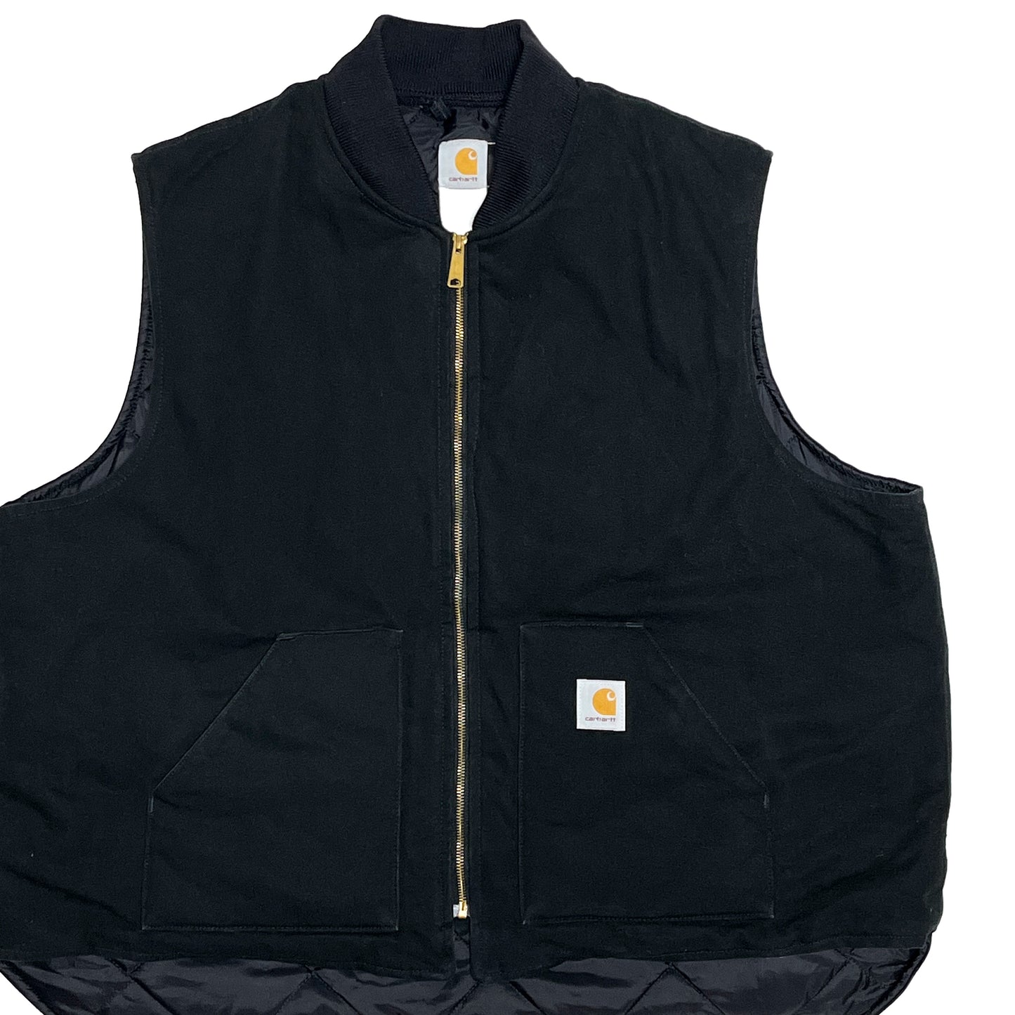 Carhartt ダックベスト 絞りあり ブラック Size (XXL-XXXL)位 ビッグサイズ!