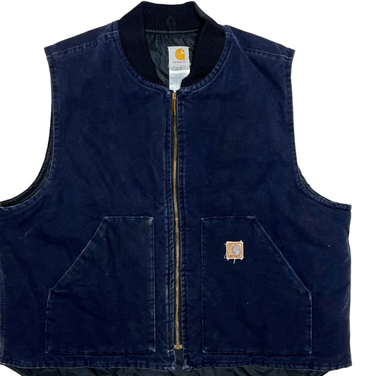 アメリカ製 Carhartt ダックベスト ネイビー Size (XXL) ビッグサイズ!