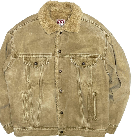 80's Levi's 70609 Brown Denim Boa JKT Size (M) レア!