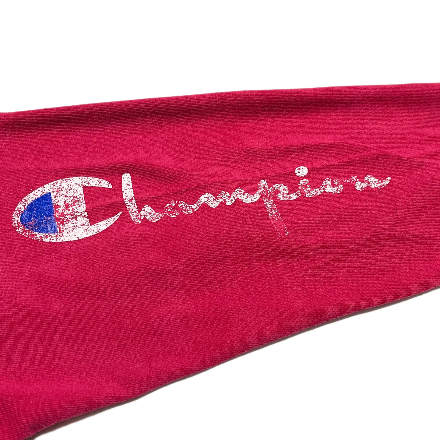 90's 青刺繍タグ Champion スクリプトロゴ L/S T Size (XXL)