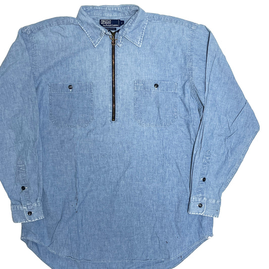 Ralph Lauren Half Zip Chambray SH チンスト Size (L)