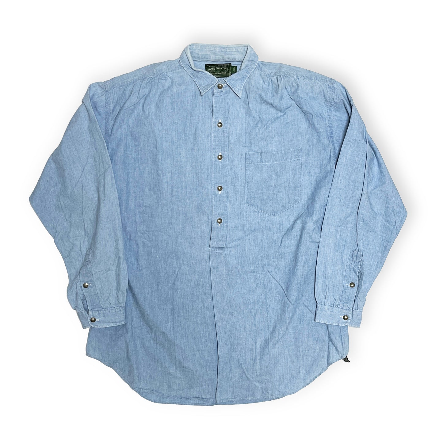 90's Polo Country Chambray Pullover L/S SH Size (L)