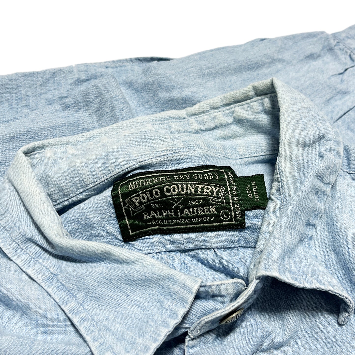 90's Polo Country Chambray Pullover L/S SH Size (L)