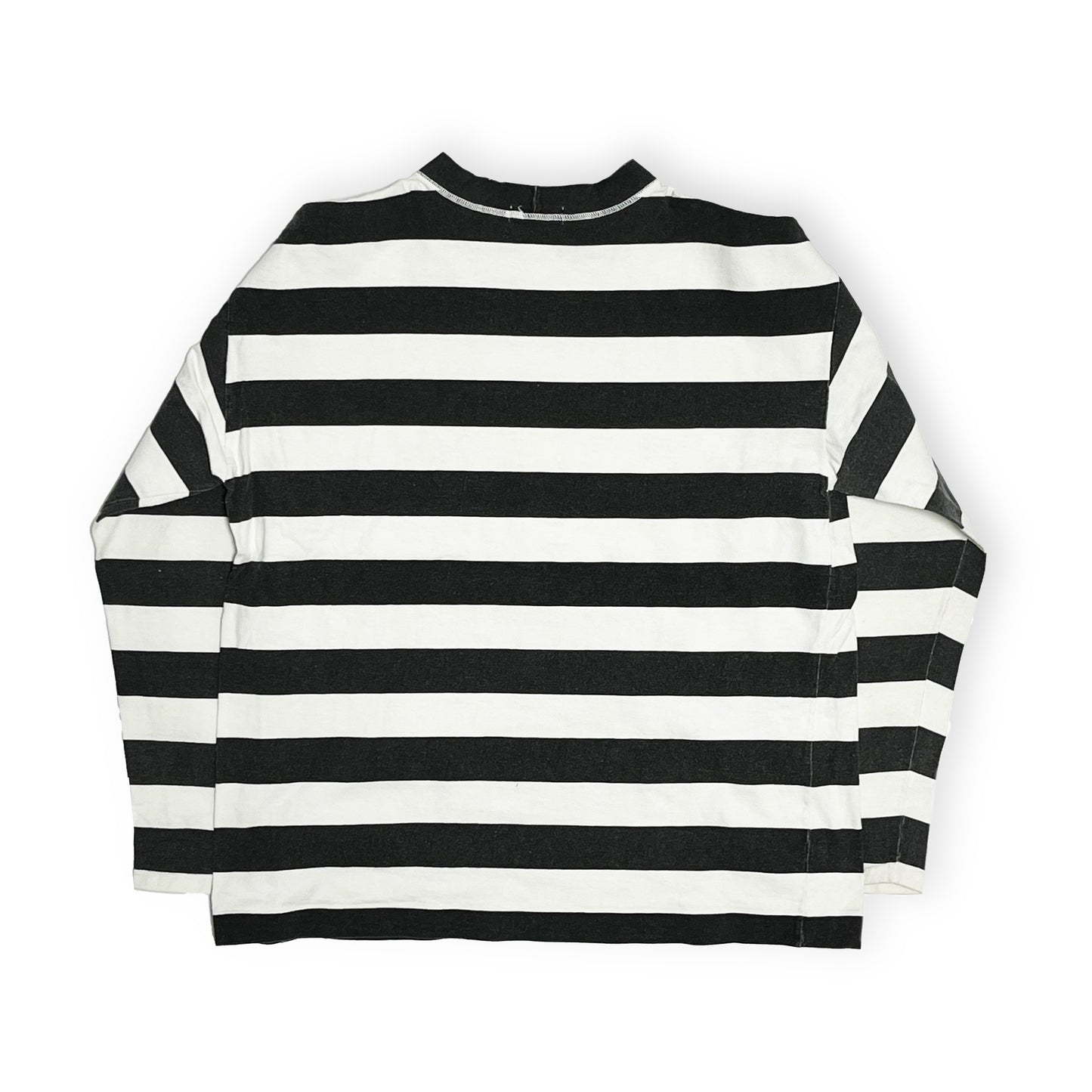 80's Stone Island Border L/S T ブラックXホワイト マッシモ・オスティ期 Size (L-XL)位