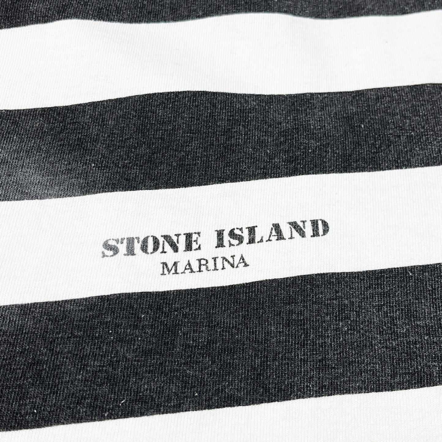 80's Stone Island Border L/S T ブラックXホワイト マッシモ・オスティ期 Size (L-XL)位