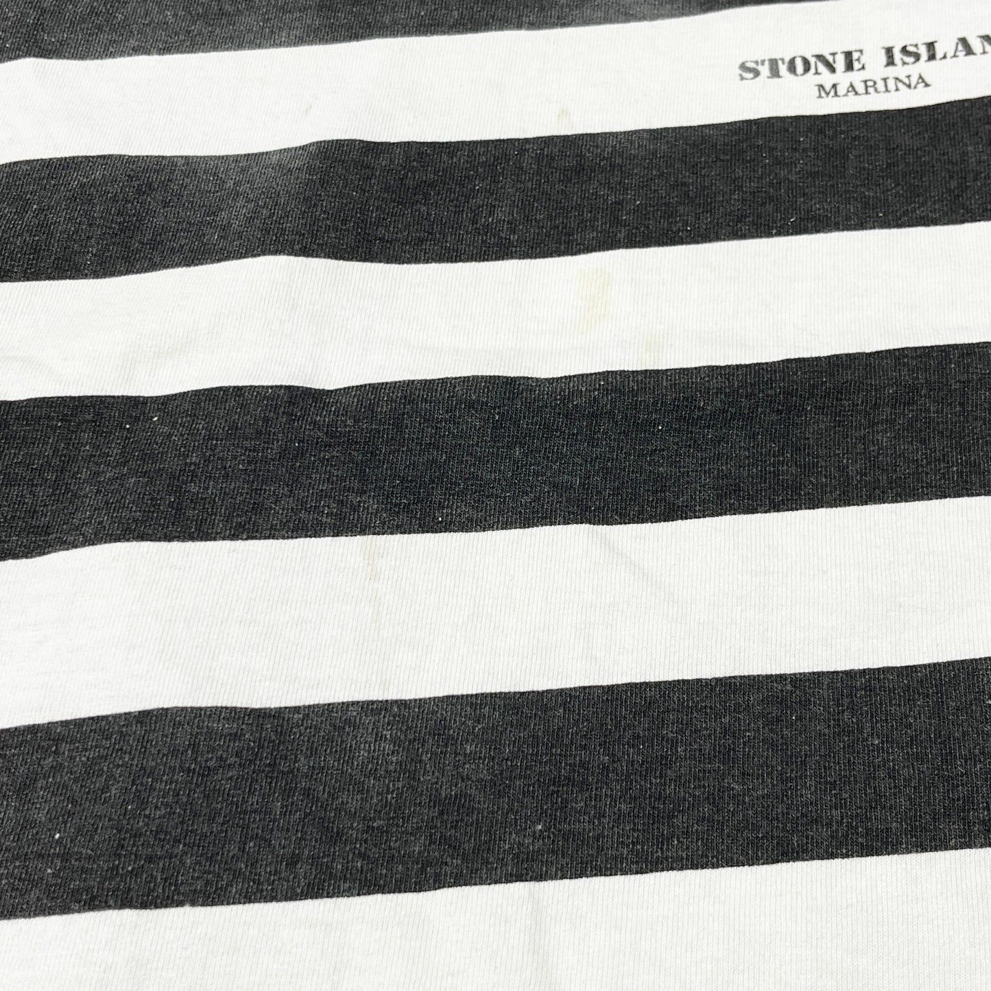 80's Stone Island Border L/S T ブラックXホワイト マッシモ・オスティ期 Size (L-XL)位