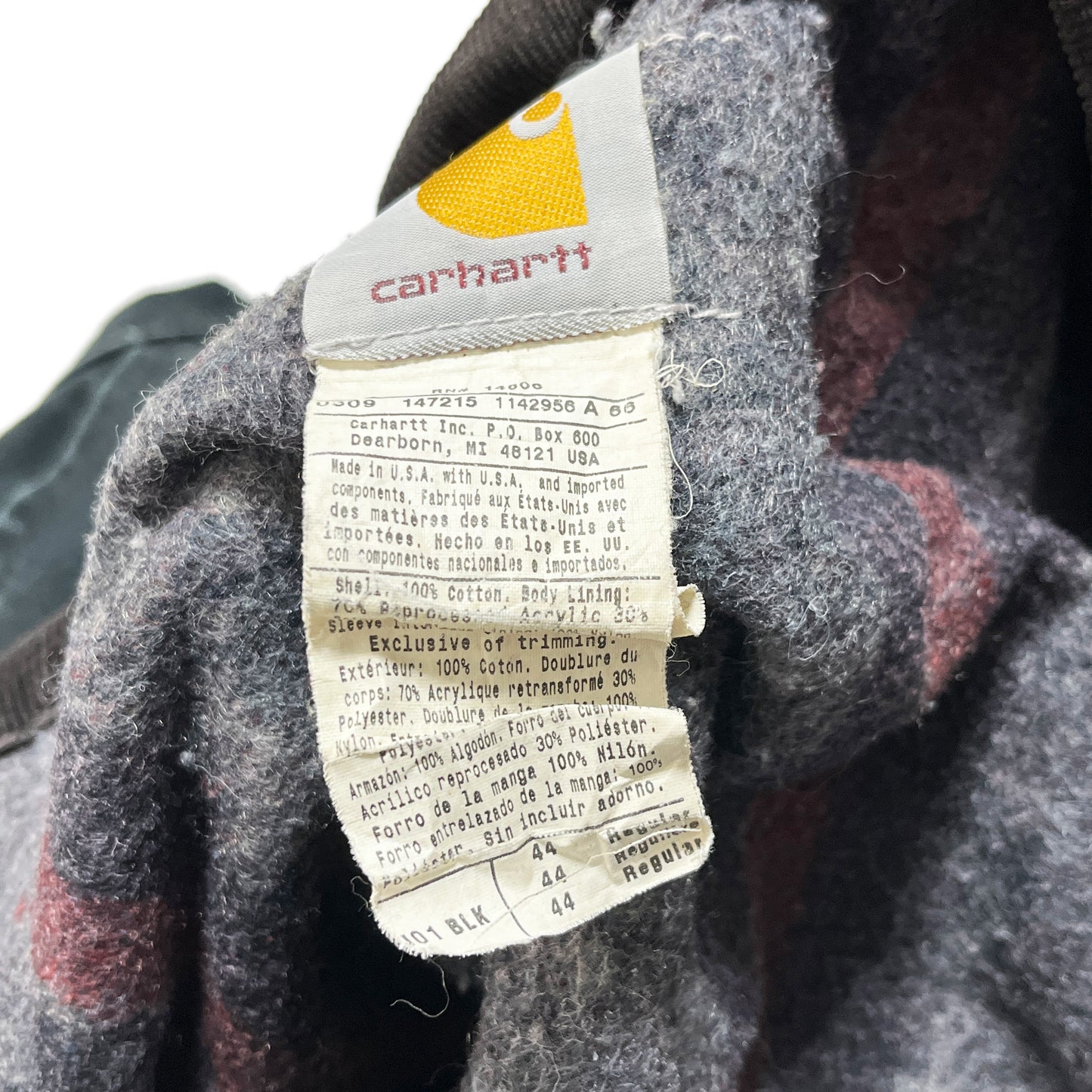 アメリカ製 Carhartt DETROIT JKT ブラック Size (44-R)