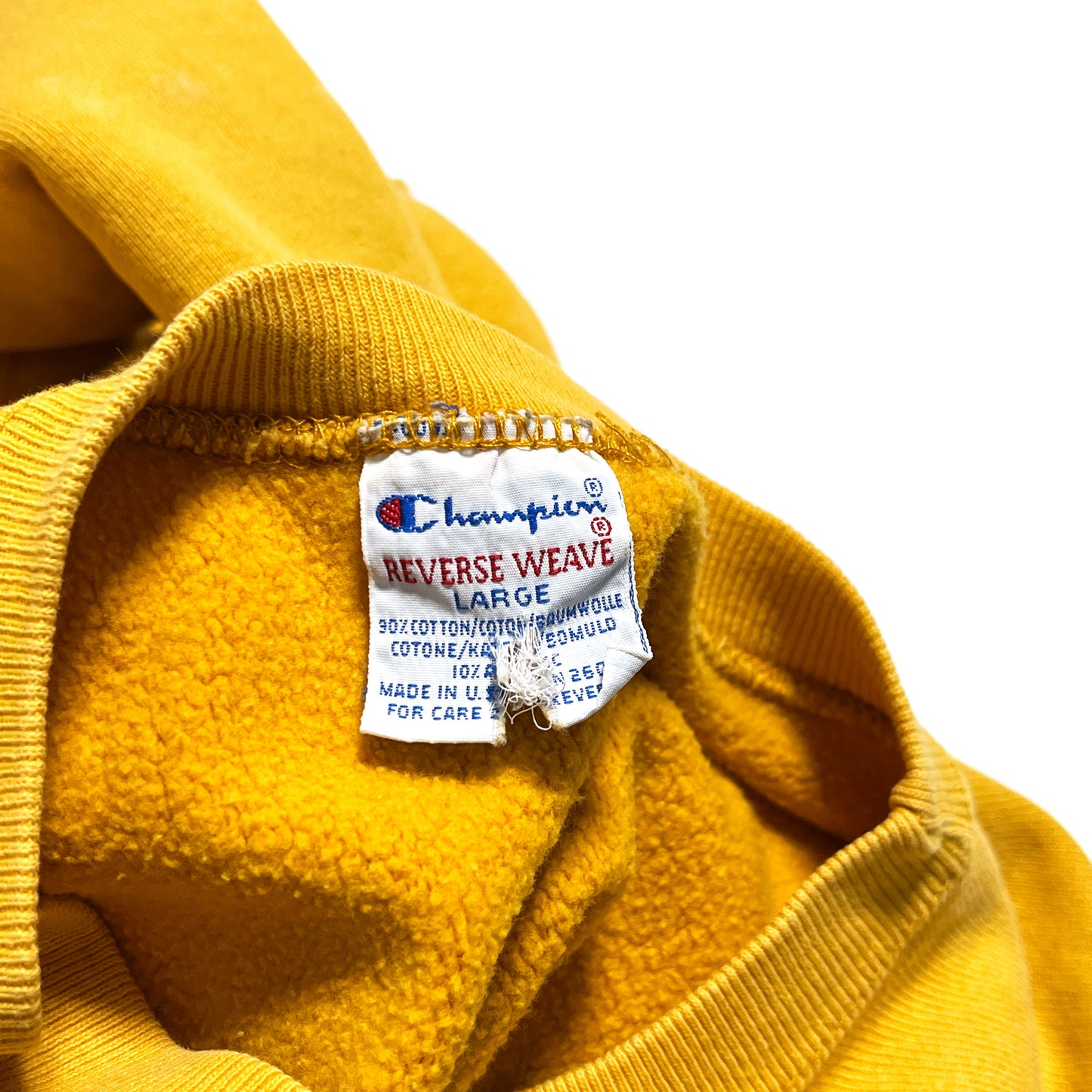 80's Champion R/W Crew Mustard 目無し Size (L)