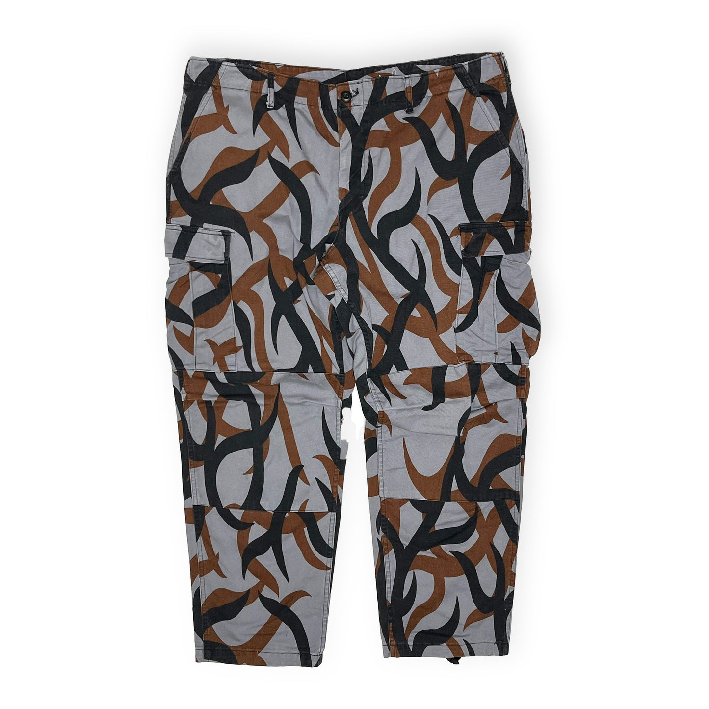 80's TROUSERS COMBAT TRIBAL Camo Pattern PT Size (XL-R)