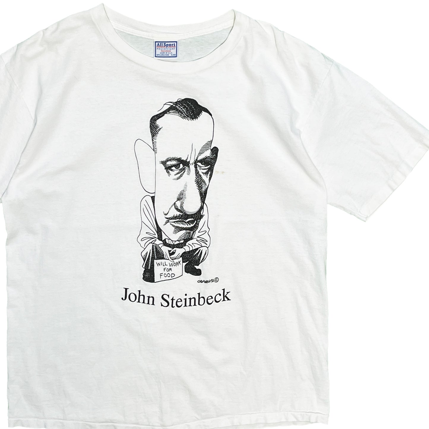 90's AllSports Largely Literary Series "John Steinbeck" T Size (XL)