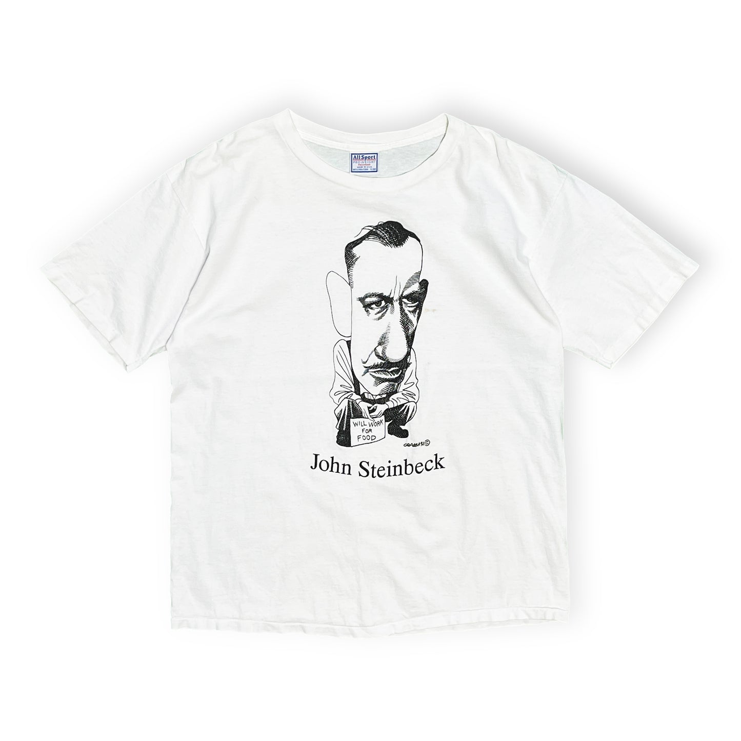 90's AllSports Largely Literary Series "John Steinbeck" T Size (XL)