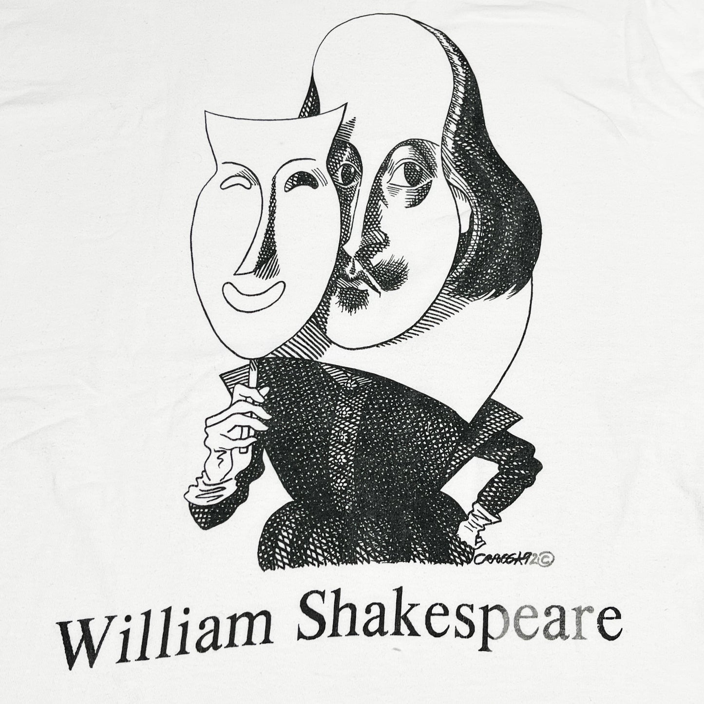 90's Hanes Largely Literary Series "William Shakespeare" T Size (L)