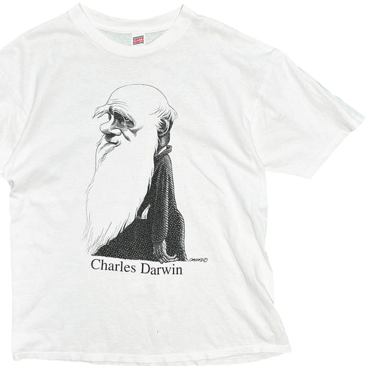 90's SOFFE SHIRTS Largely Literary Series "Darwin" T Size (L)