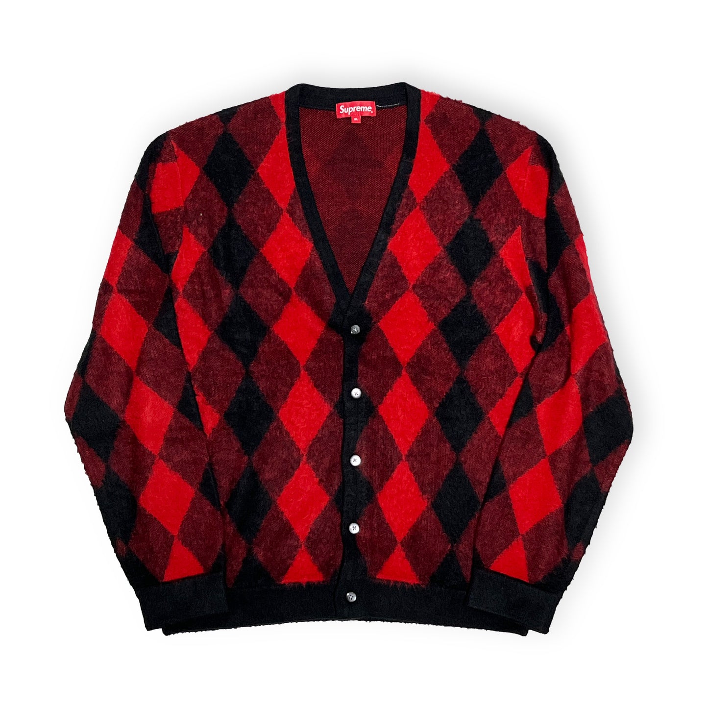 18SS Supreme ACRYLIC Cardigan Argyle Pattern Size (XL)