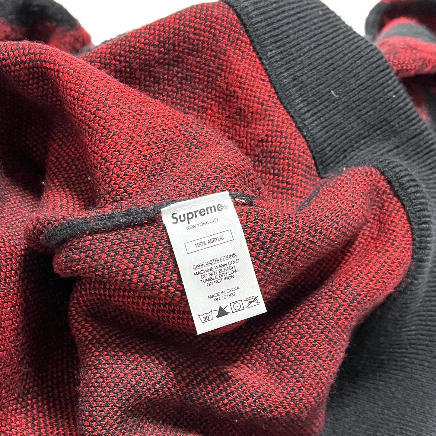 18SS Supreme ACRYLIC Cardigan Argyle Pattern Size (XL)