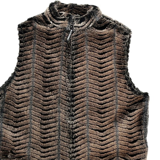 90's Black Mountain Fake Fur Vest Szie (L)