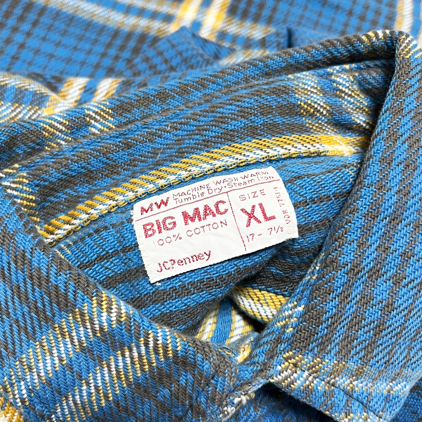 70's BIG MAC 単色タグ Nel SH 好配色チェック Size (XL) ビッグサイズ!