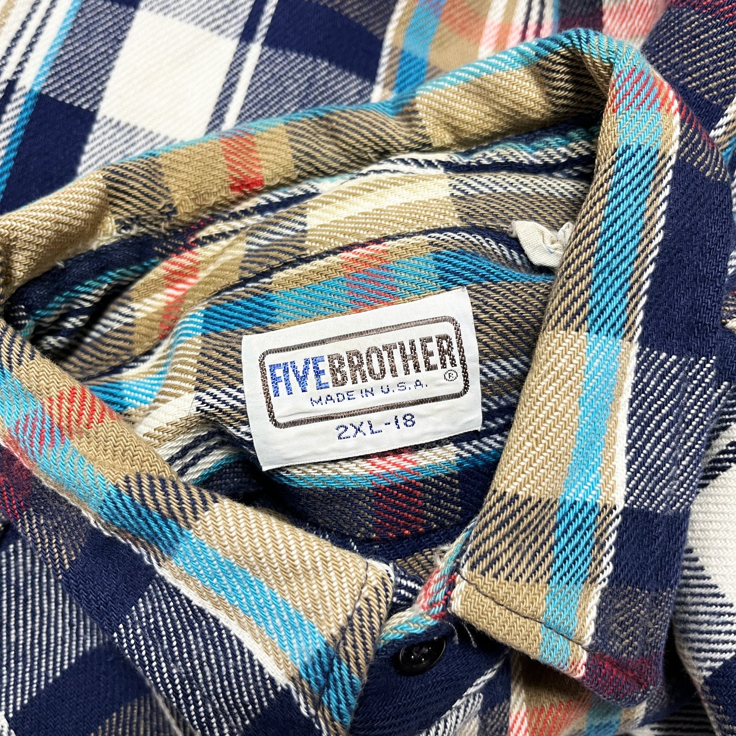80's FIVEBROTHER Nel SH 好配色チェック Size (2XL) ビッグサイズ!