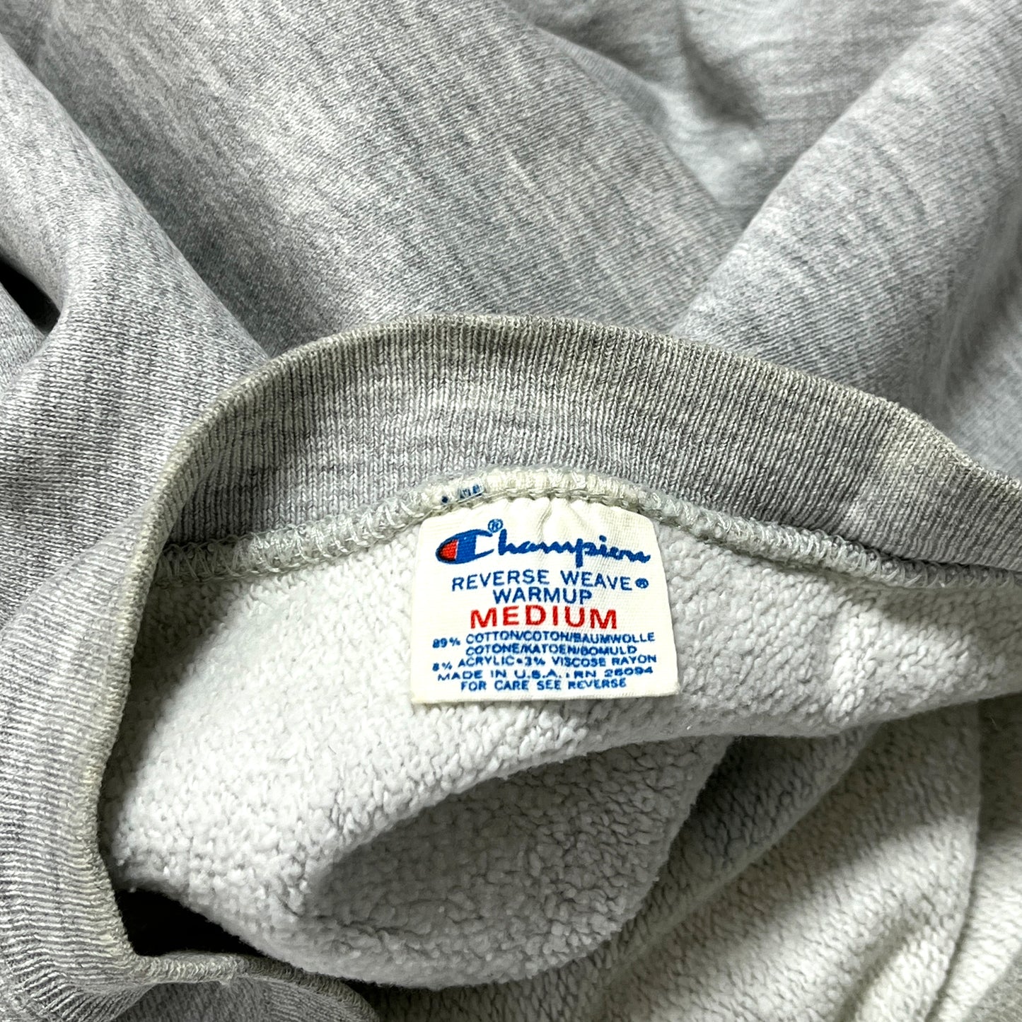 80's Champion R/W "NAVY" 染み込みプリント Size (M) レア!