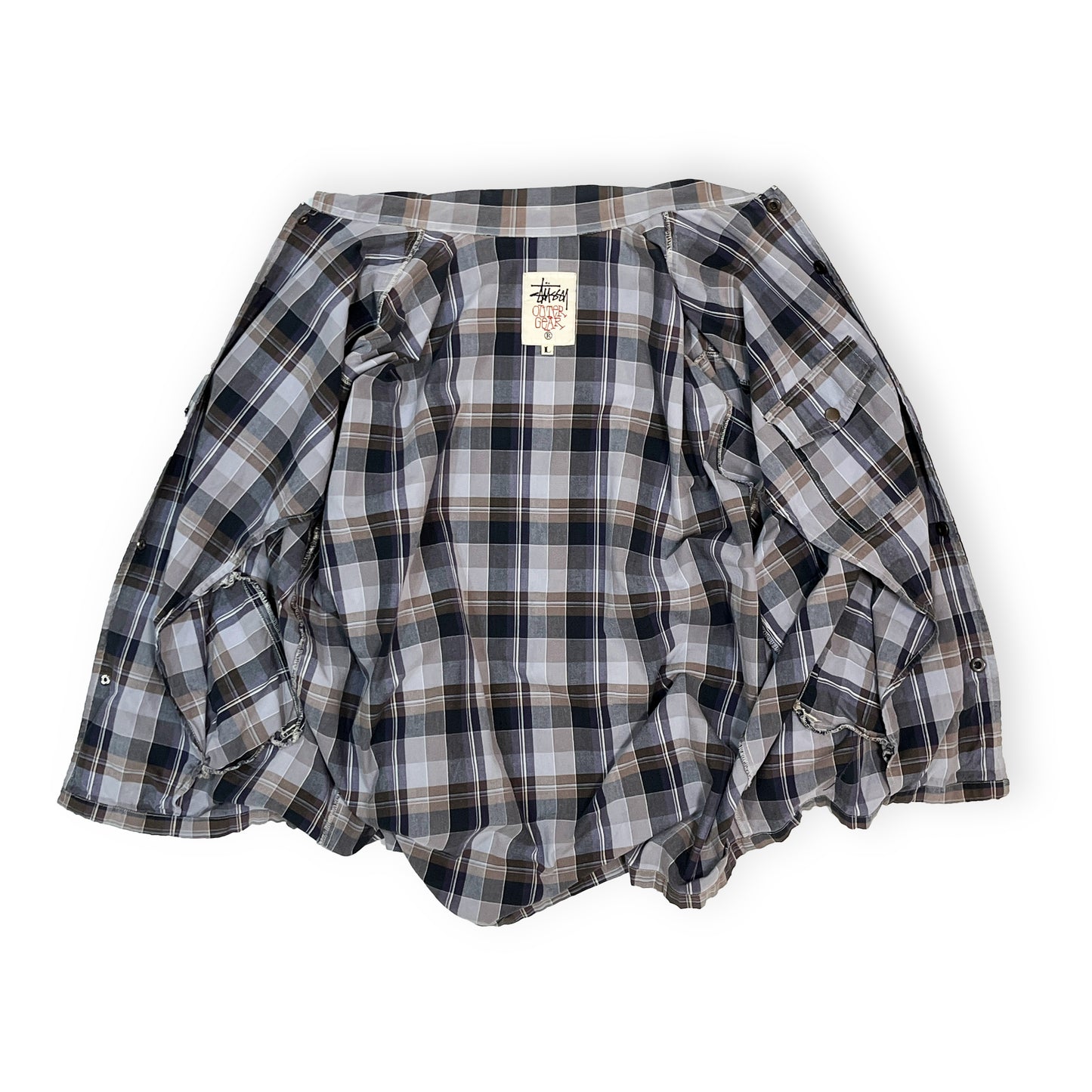 90's Old Stussy 白タグ Coach JKT 好配色チェックパターン Size (L)