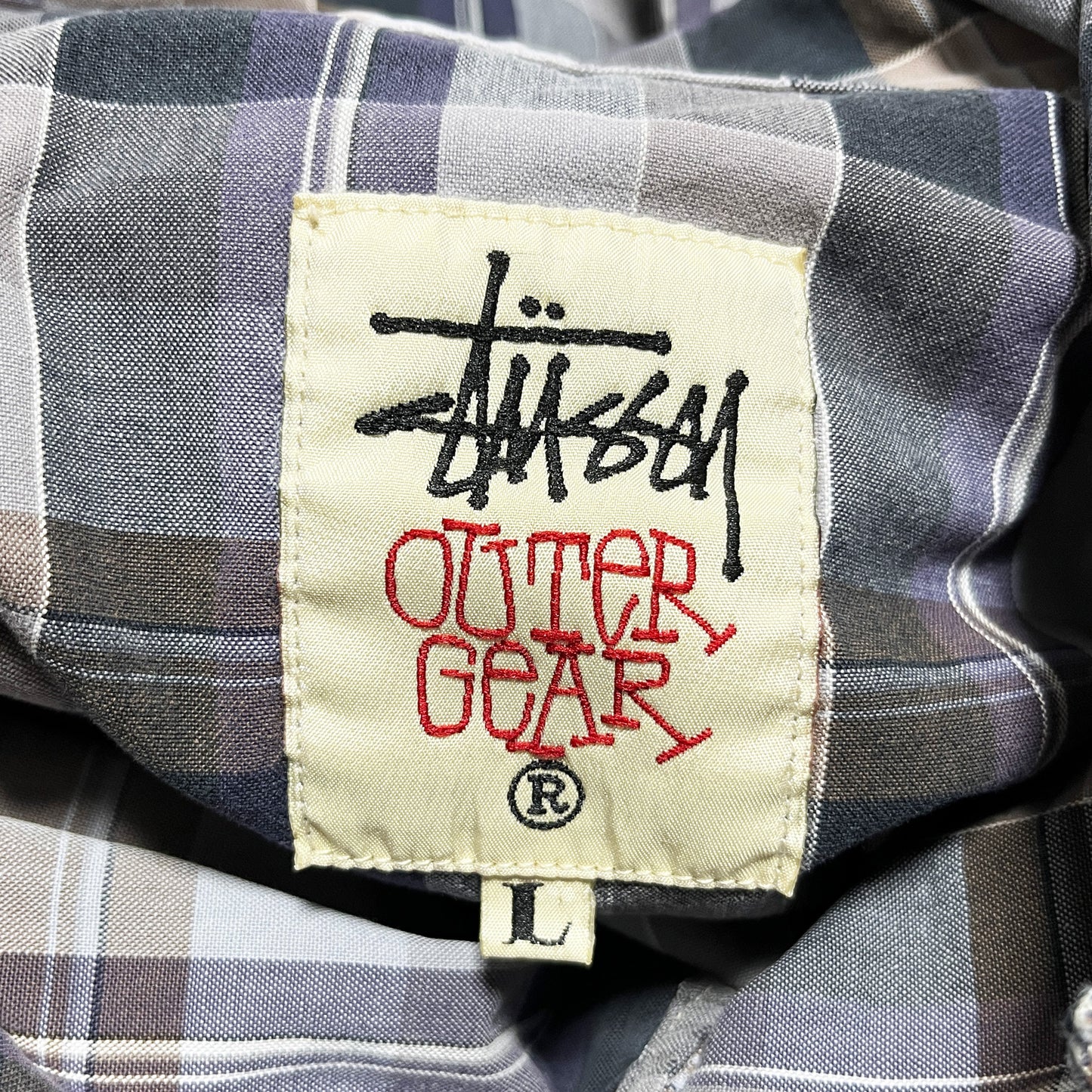 90's Old Stussy 白タグ Coach JKT 好配色チェックパターン Size (L)