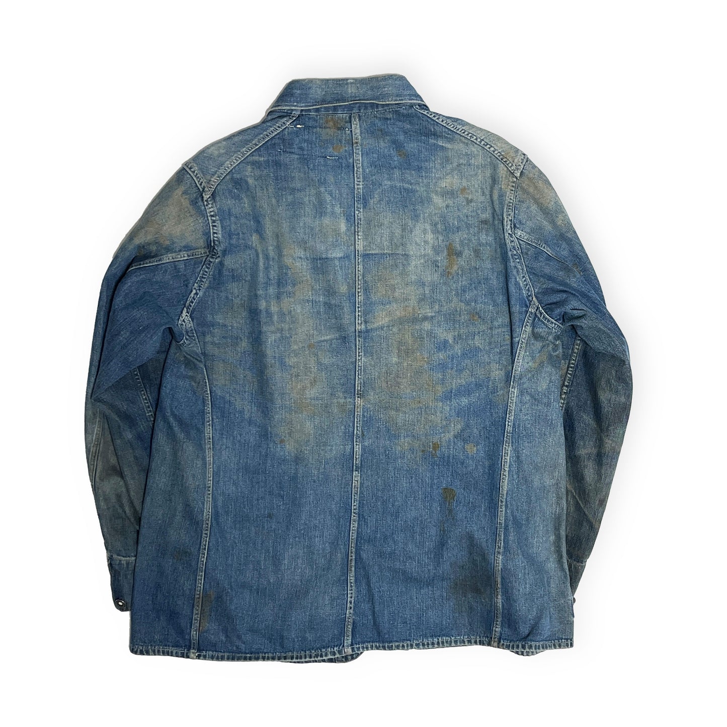 40's WWII Denim Coverall CROWN Change Button 極上雰囲気 Size (42)位 スペシャル!