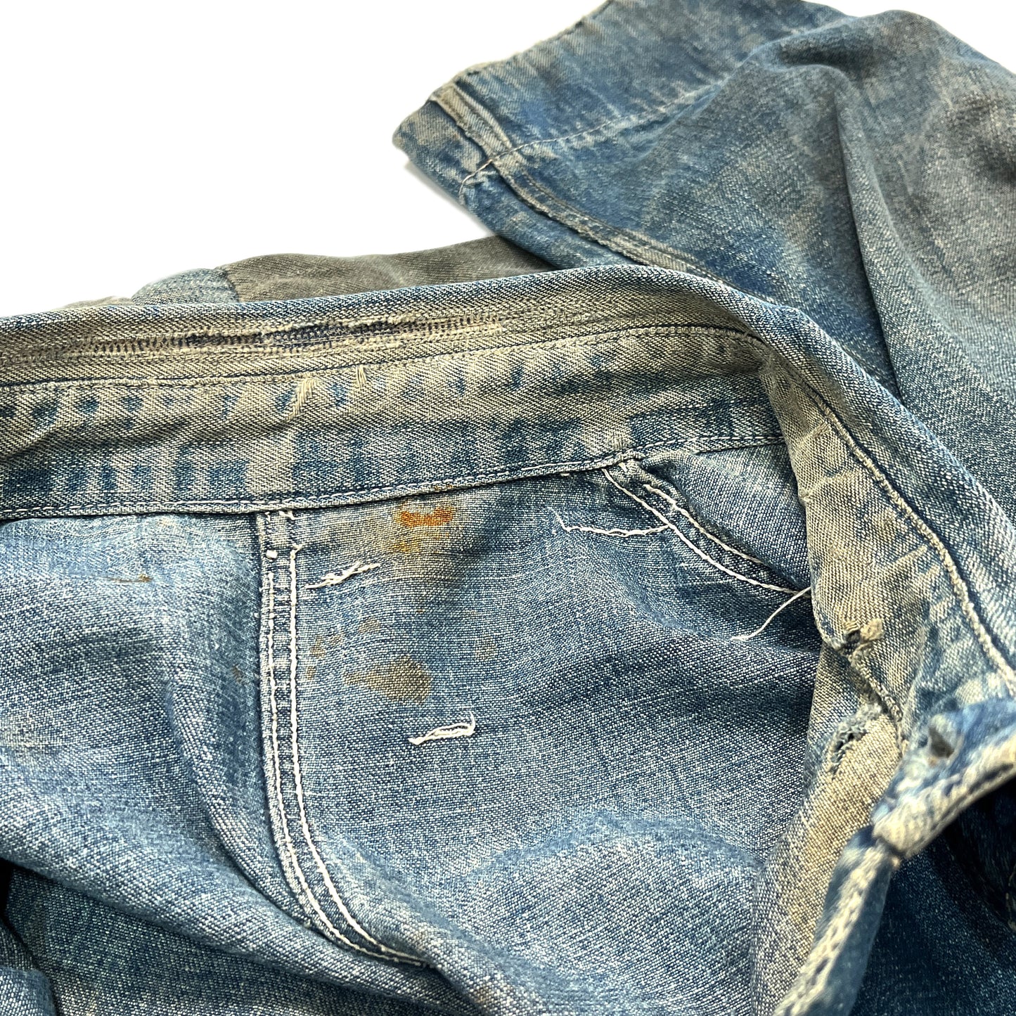 40's WWII Denim Coverall CROWN Change Button 極上雰囲気 Size (42)位 スペシャル!